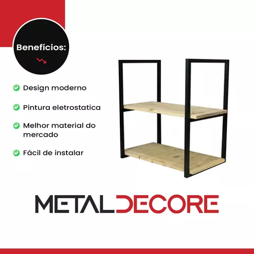 Prateleiras Decorativas Parede Em Aço Mdf