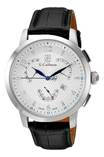 Reloj  Sc0228 Para Hombre, Cuarzo Suizo, Correa De Cuero Neg