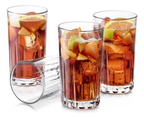 Kit 12 Vasos De Vidrio Kristalinos Crisa De 390ml Y 313ml Color Transparente