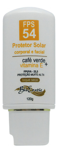 Protetor Solar Fps 54 Café Verde Vit E Toque Seco Bioexotic