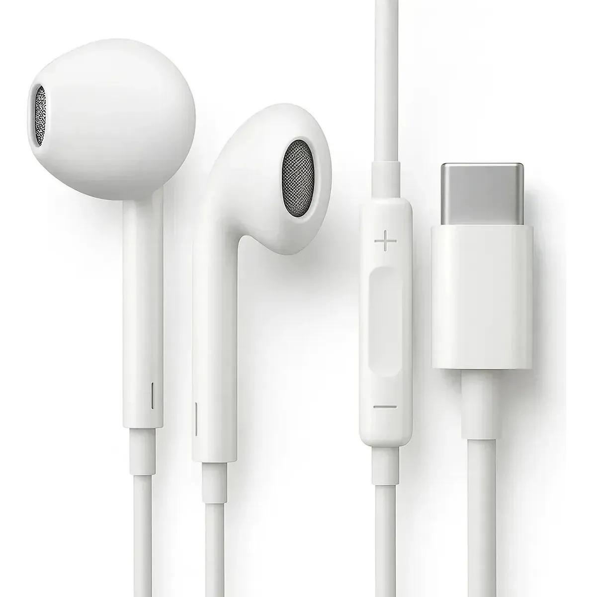 Fones De Ouvido Usb-c Tipo C Com Microfone Integrado Som Estéreo Alta Qualidade Controle De Chamadas Compatível Com iPhone 15 16 17 Android Samsung Xiaomi Motorola Conexão Direta Premium Eletric Teck