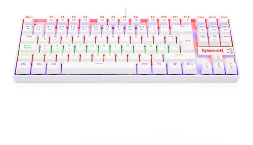 Teclado Gamer Redragon Kumara K552 Rainbow Blanco Red Sp F