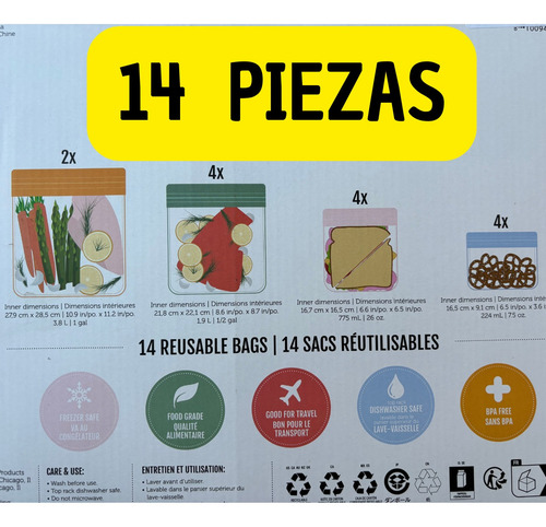 Bolsas Ziploc Ello Zip Reutilizables Para Alimentos Comida