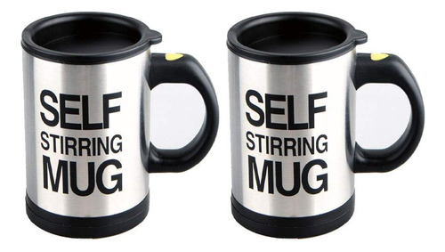 2 Pcs Self Stirring Mug Automatic Mixing Cup Acero Inoxidabl