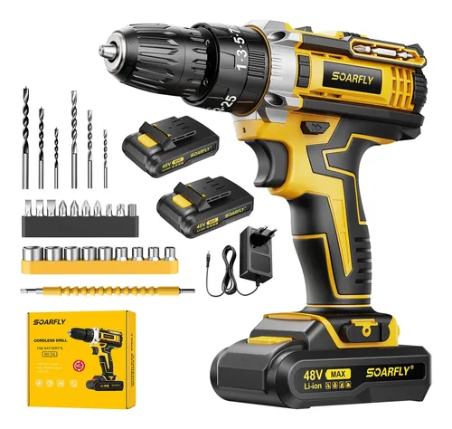 Parafusadeira E Furadeira Profissional 48v 2 Baterias Bivolt