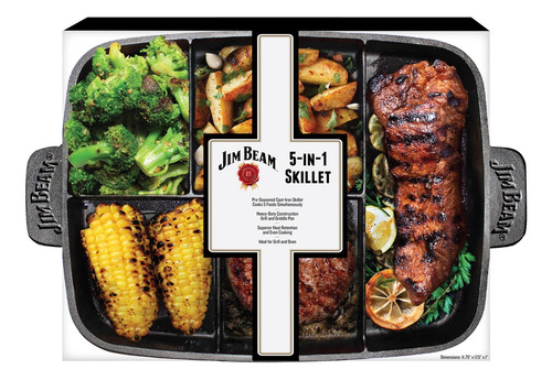 Plancha 5 Compartimientos Hierro Fundido Jim Beam