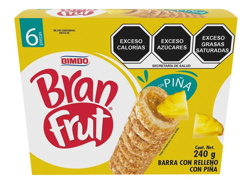 Barra De Cereal Bran Frut Bimbo Piña 240g