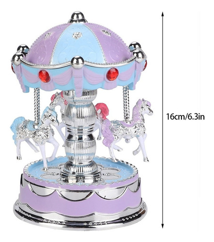 Carrusel De Música Merry Go Round Led De Caja Musical Noveda