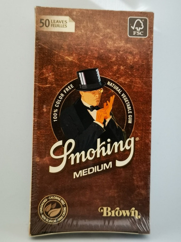 Papel Smoking Brown X25 Caja Entera 78mm 25 Libritos Unbleac