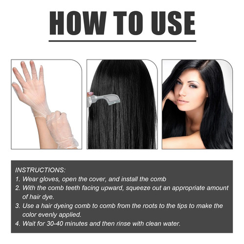 Tinte Para El Cabello Plant Extract Essence 2 En 1 Con Peine
