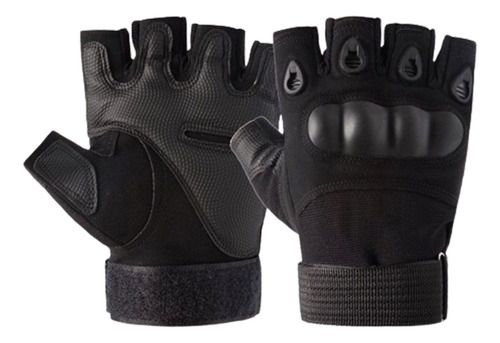 Guantes Cortos Moto Táctico Nudillo 3 Franjas