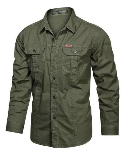 Camisas Casuales A Cuadros Para Hombre, Camisas Militares, C