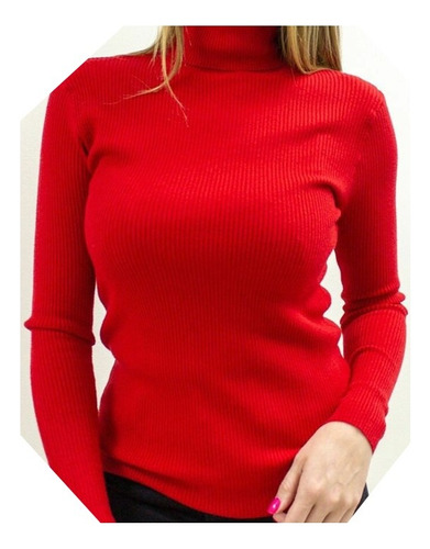 Jersey Mujer Cuello Tortuga Para Mujer Unicolor