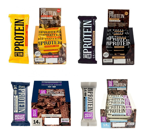 Proteina Wild Bar Protein 16 Unids. 4 Variedades Wild Foods 