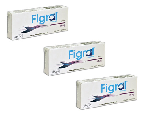 Pack 3 Figral Sildenafil 100mg, 4 Tabs Cada Uno