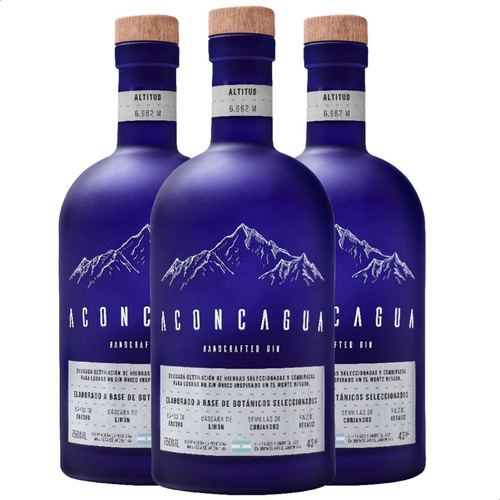 Gin Aconcagua Botella Handcrafted X3 - 01mercado