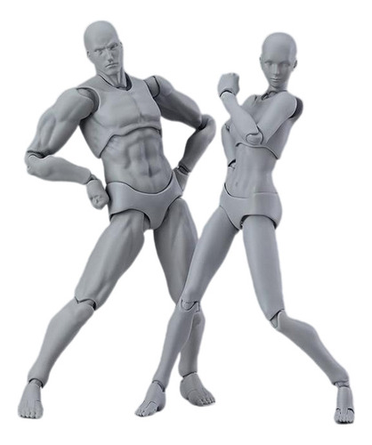 2 Modelos Humanos Figma Masculinos E Femininos Pintando Corp