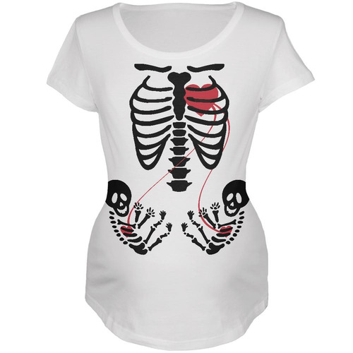 Camiseta De Esqueleto Embarazada Accesorio De Disfraz