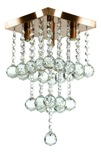 Lustre De Cristal Legitimo Classic Square Long 20 Cobre