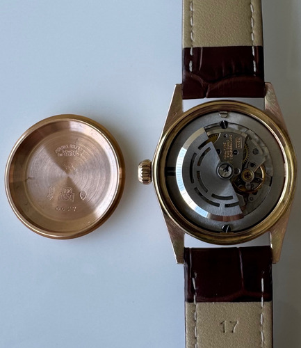 Relógio Rolex Date Ouro Marrom 18k Mod. 6627 31mm Revisado. Marrom-escuro Ouro Dourado