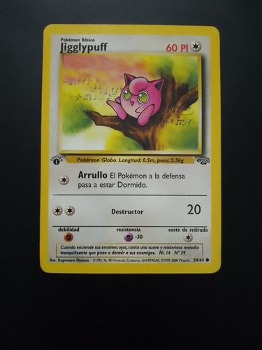 Carta Pokémon Jigglypuff 54/64 1era Edición Jungla Maxgamess
