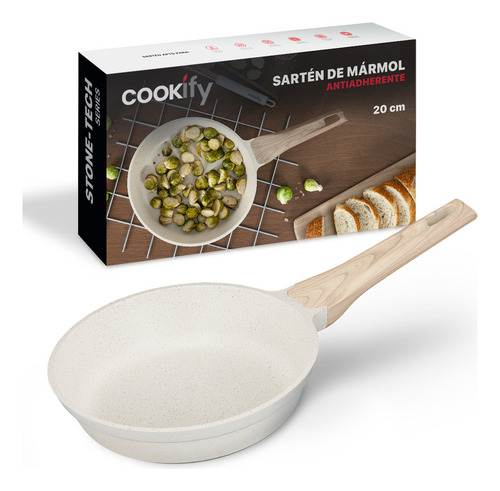 Sartén Antiadherente de Marmol 20 cm Cookify Stone-Tech Series Beige