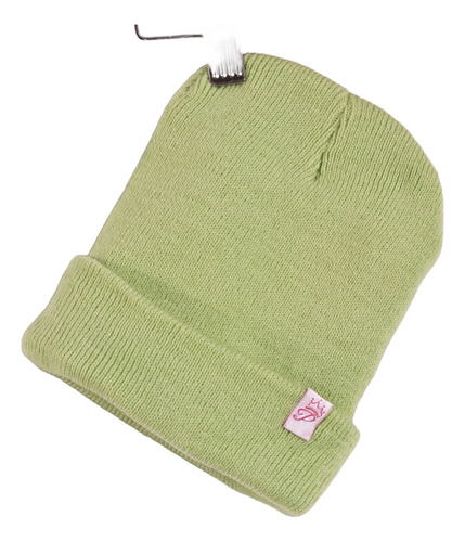 Gorro Peponas De Lana Bebés Verde S Lisa
