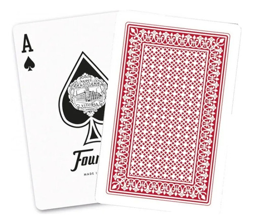 Mazo De Cartas Poker Naipes Baraja Fournier 26 Bridge Reverso Rojo Idioma Español