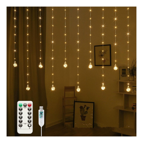 Luces De Hadas De Cortina Led De Minetom 200 Luces Colgantes