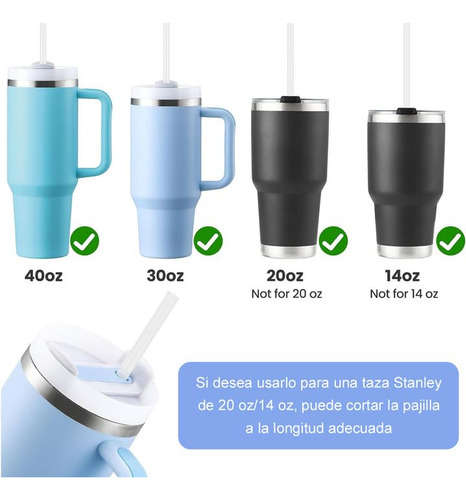 6 Popotes Reutilizables(12.13in) Para Stanley Termo 40 Oz,