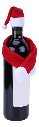 Gorro Navideño De Tela No Tejida, Bufanda, Botella De Vino T