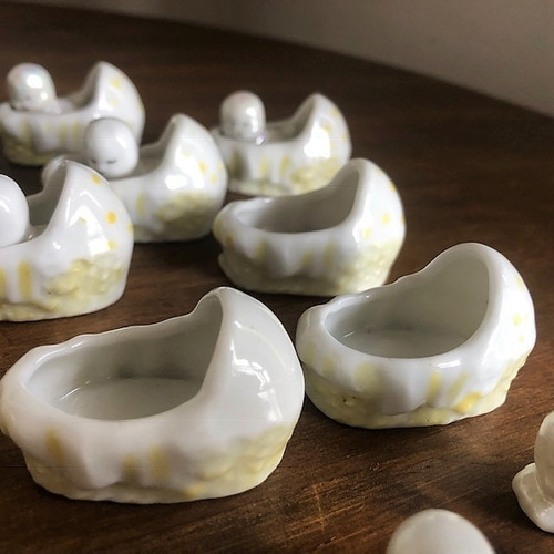 Kit 11 Bebes No Berço Porcelana Pintado A Mão
