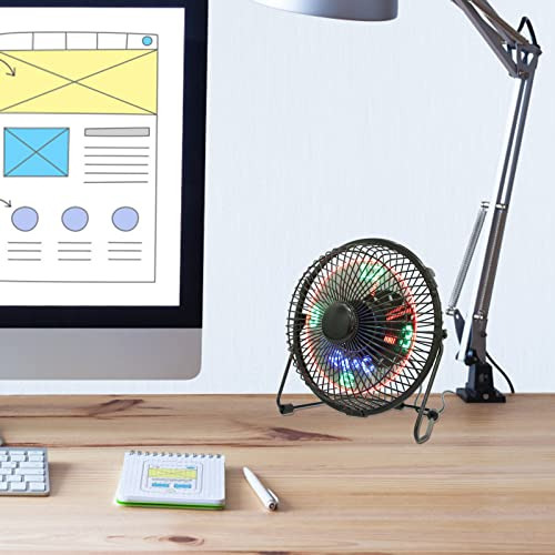 Osaladi Mini Escritorio Usb Led Reloj Ventilador De Refriger