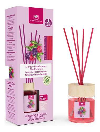 Ambientador De Cañas 3 Pack 40ml Moras Y Frambuesas