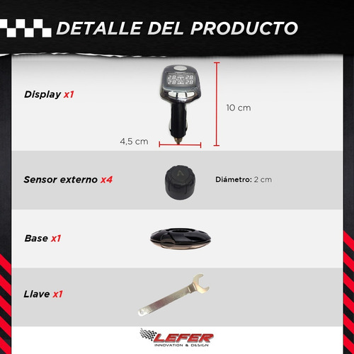 Imagen 2 de 9 de Tpms Kit Sensor De Presion Y Temperatura Neumaticos, Externo