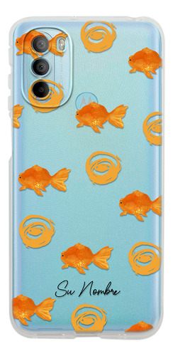 Funda Para Motorola Para Mujer Patrón Pez Peces Con Nombre