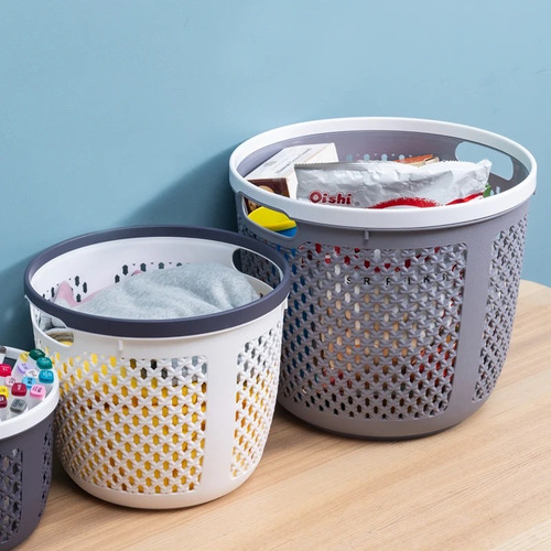 Canasto Cesto Con Asas Organizador De Baño Plastico 22 Cm