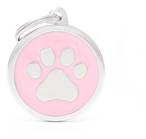 Chapa Para Perros My Family Classic Pink Big Circle Paw