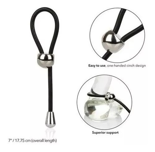 Anillo Retardante Ajustable E-z Cinch Silicone Lasso Negro Negro