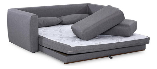 Sofá-cama Casal 2 Lugares Herval Cairo, Linho Cinza, 158 Cm