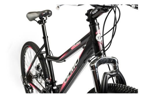 Imagen 2 de 3 de Mountain bike femenina Olmo Flash 265 18" 18v frenos v-brakes cambios Shimano Tourney TZ500 color gris/rosa