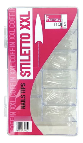 Caja C/500 Tips Stiletto Cristal Fantasy Nails Tips Cristal