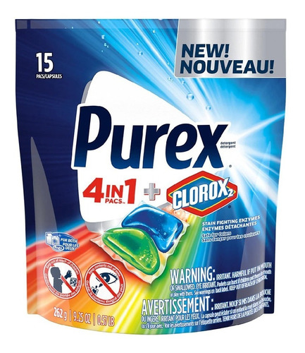 Paquetes De Detergente Para Ropa 4 En 1 + Clorox 30 Capsulas
