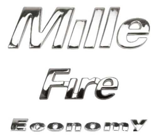 Kit Emblemas Uno Mille Fire Economy Cromado Fiat