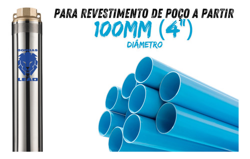 Bomba Submersa Alta Vazão P/ Poço Até 129m 2cv Leão + Painel