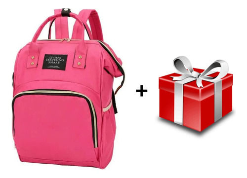 Mochila Maternal Traveling Térmica Mamaderas Fucsia + Regalo