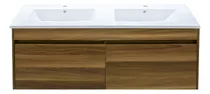Comprar Mueble Café Claro 120x45x50cm 2 Puertas Con Lavamanos Blanco
