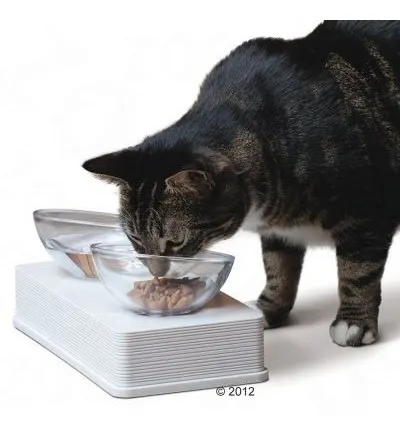 Comedero De Vidrio Con Base Antideslizante Catit Para Gatos