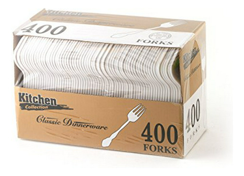 Blue Sky De Peso Medio Plástico Tenedor, Blanca, Caja De 400