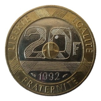 Moneda Francia 20 Francos 1992 Trimetal(x1684